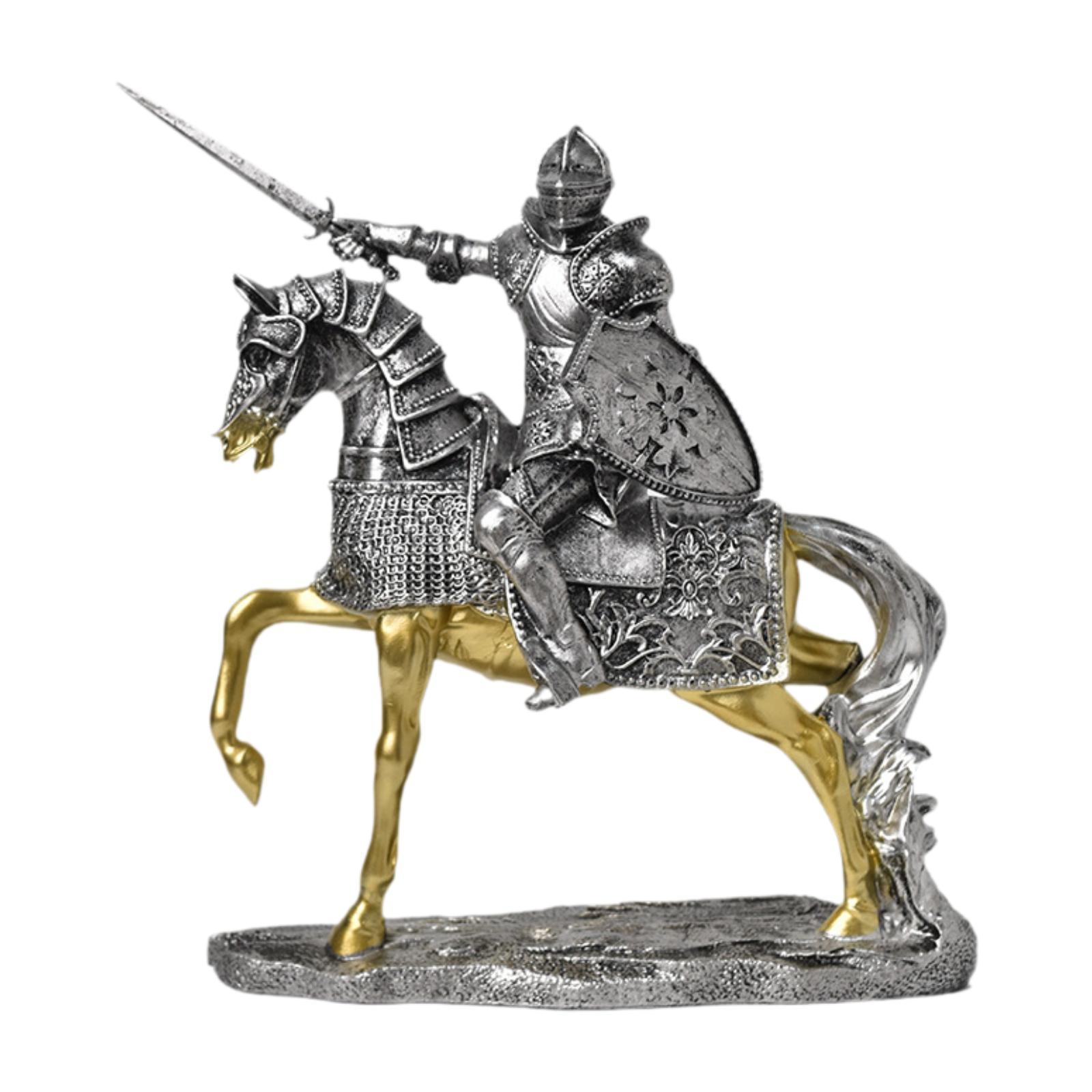 Vintage Collectible Ornaments - Knight Horse Statue Retro Vintage Collectible
