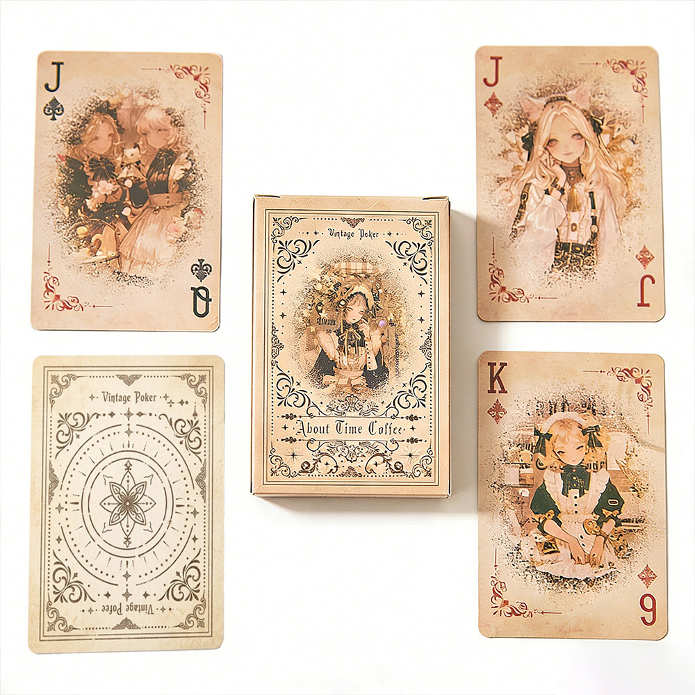 Vintage Collectible Playing Cards - 55retro anime girl playing cards (8.9x5.9cm),vintage