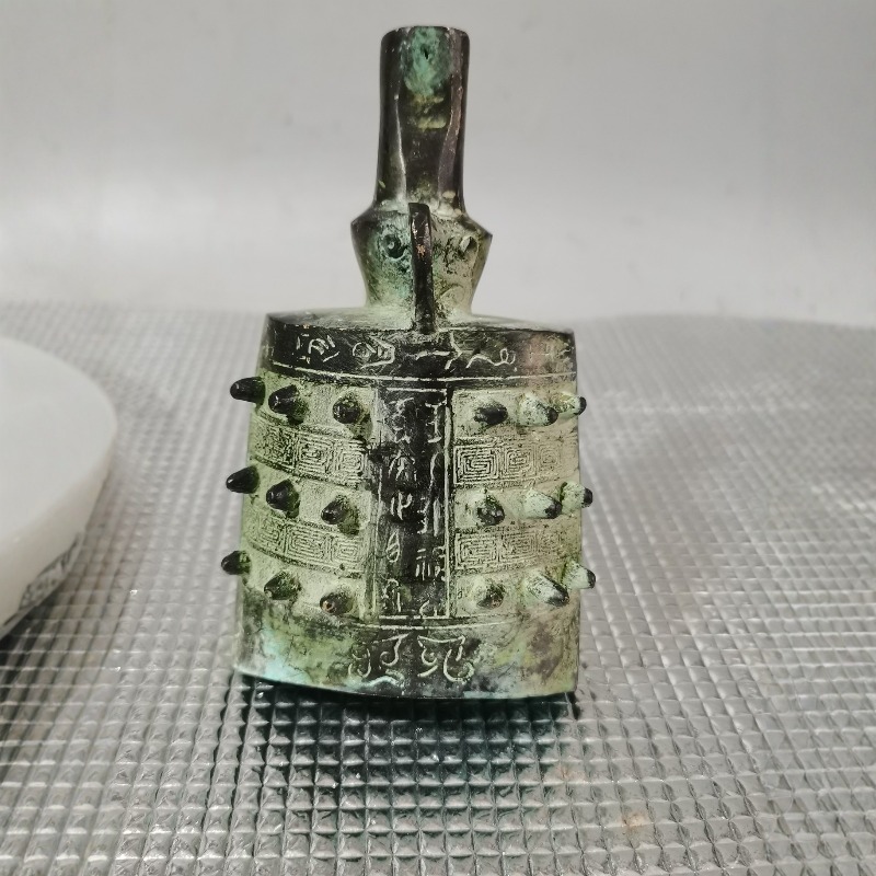 Vintage Collectible Bells - Vintage Green Rust Metal Chime Bell
