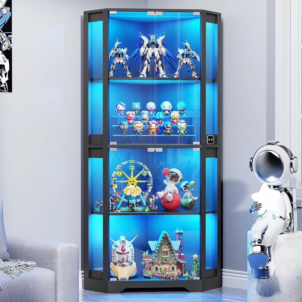 Collectible & Vintage Dolls For Halloween - 65 Illuminated Glass Display Cabinet, 4-Tier
