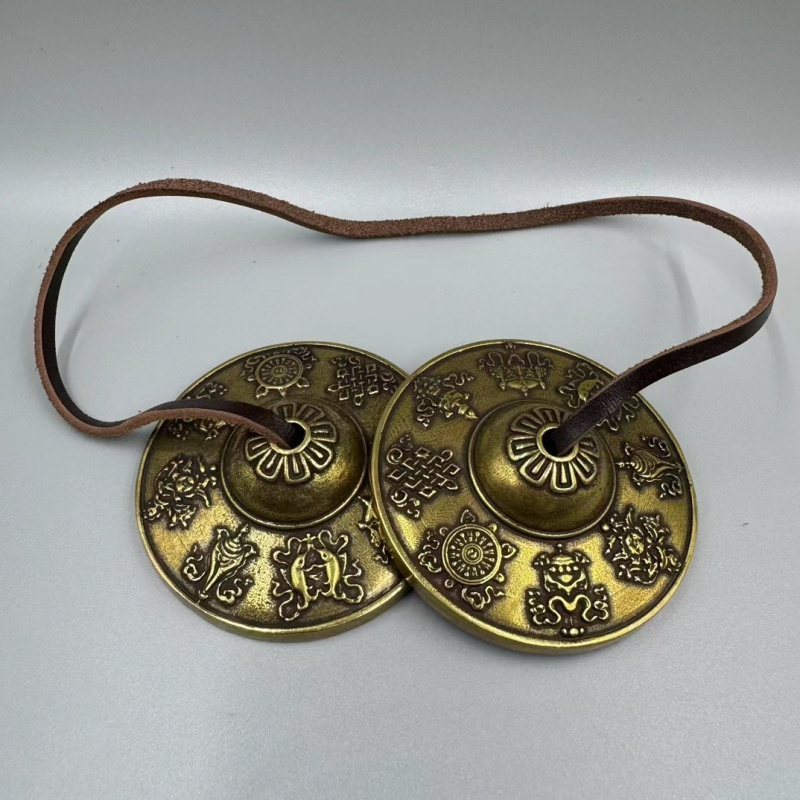 Vintage Collectible Bells - Brass Nibor , double dragon Tibetan