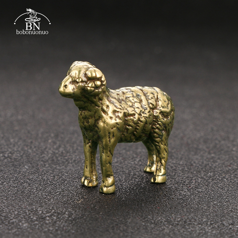 Vintage Collectible Ornaments - Vintage Brass Goat Figurine Miniature Desktop