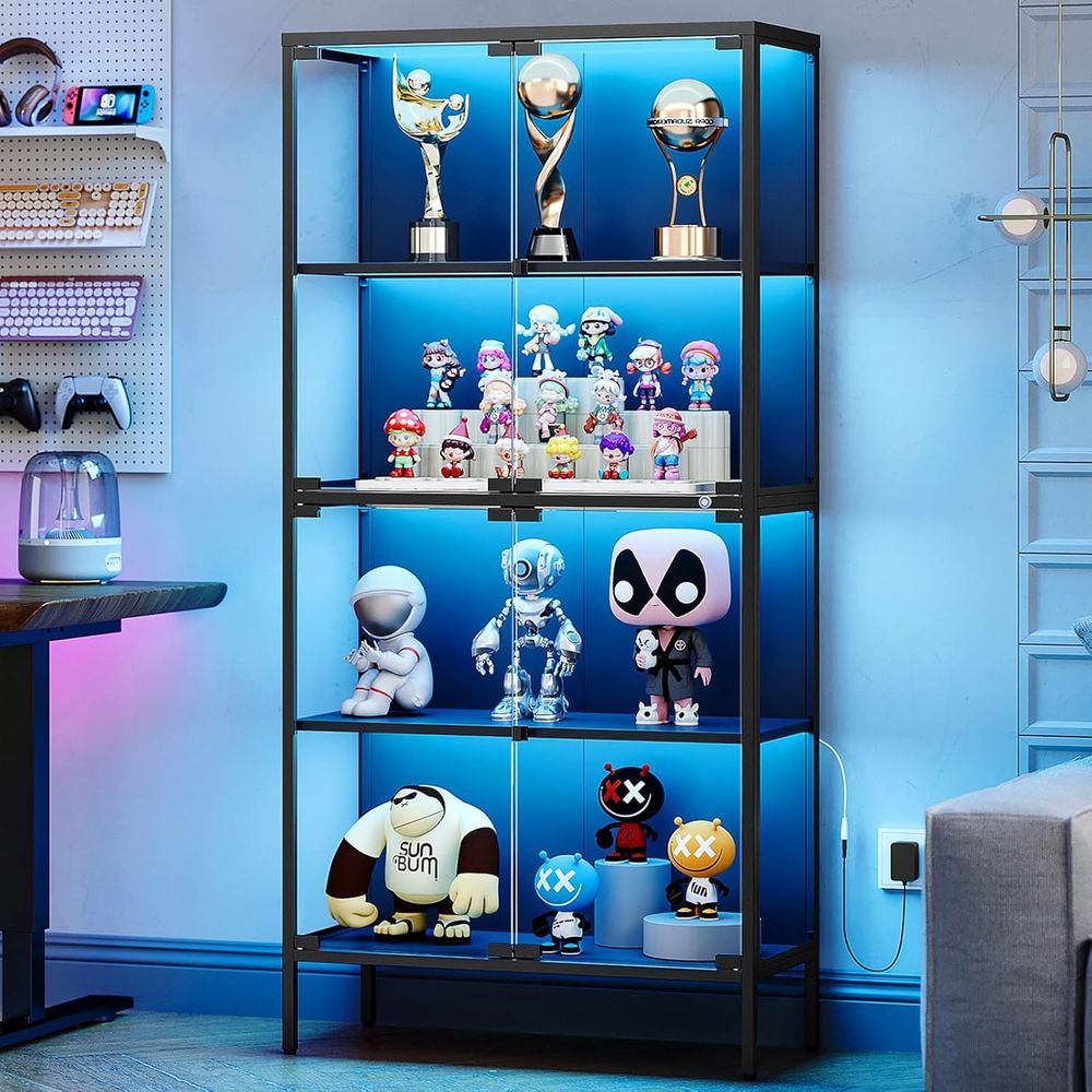 Collectible & Vintage Dolls For Halloween - 65 LED-Illuminated Glass Display Cabinet with