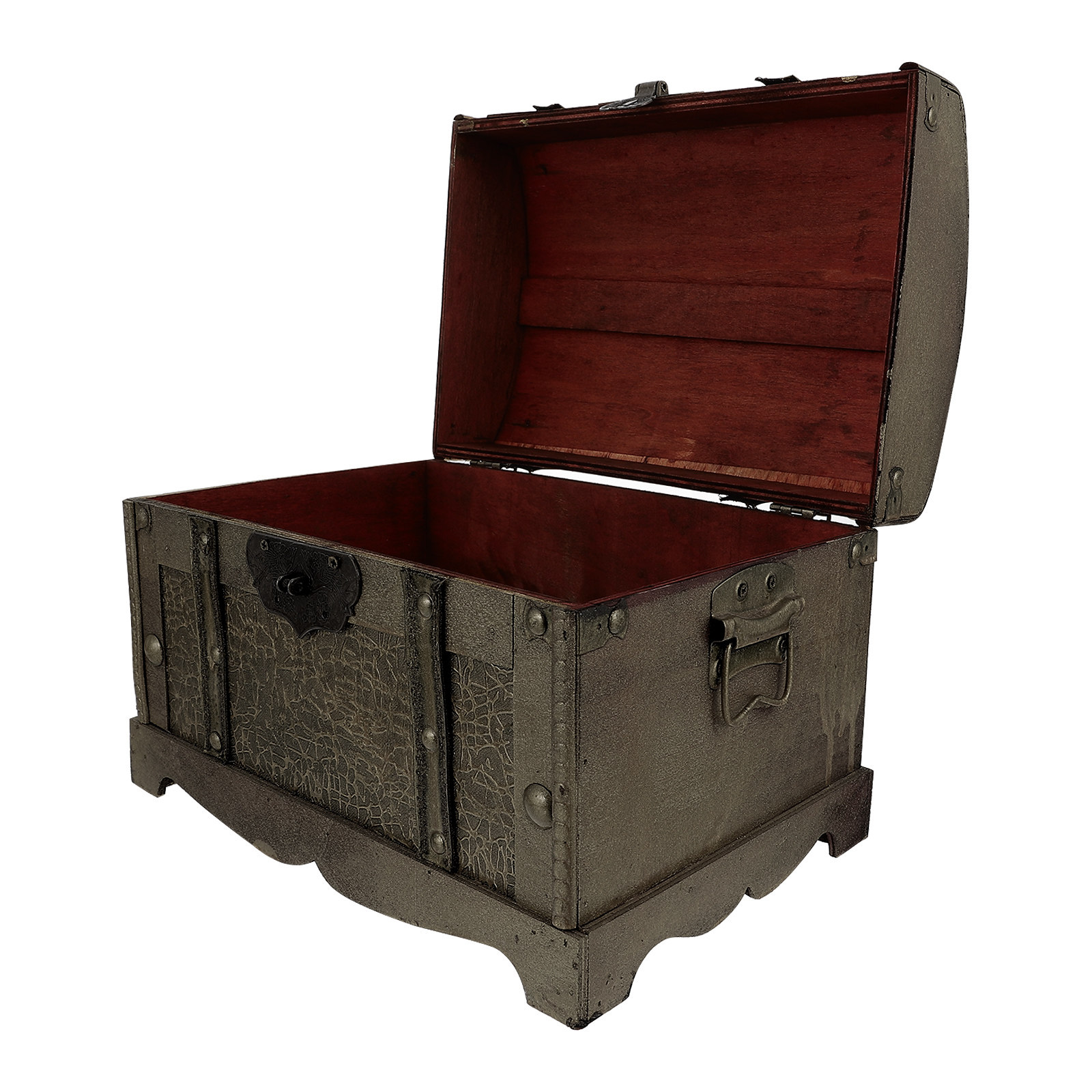 Vintage Collectible Jewelry - Vintage Wooden Pirate Treasure Chest Storage