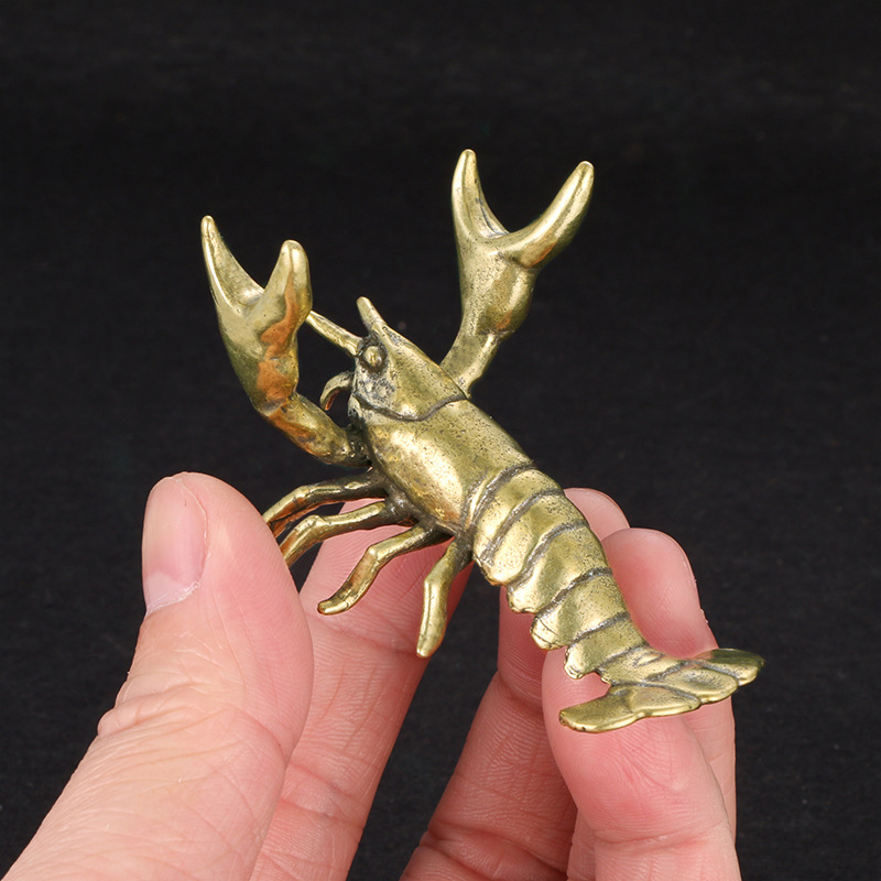 Vintage Collectible Ornaments - 【F】Solid Brass Crayfish Ornament Vintage Animal