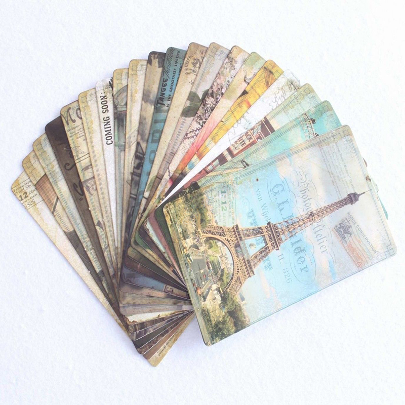 Collectible Vintage Greeting Cards - New 32Pcs Vintage Famous Building Retro