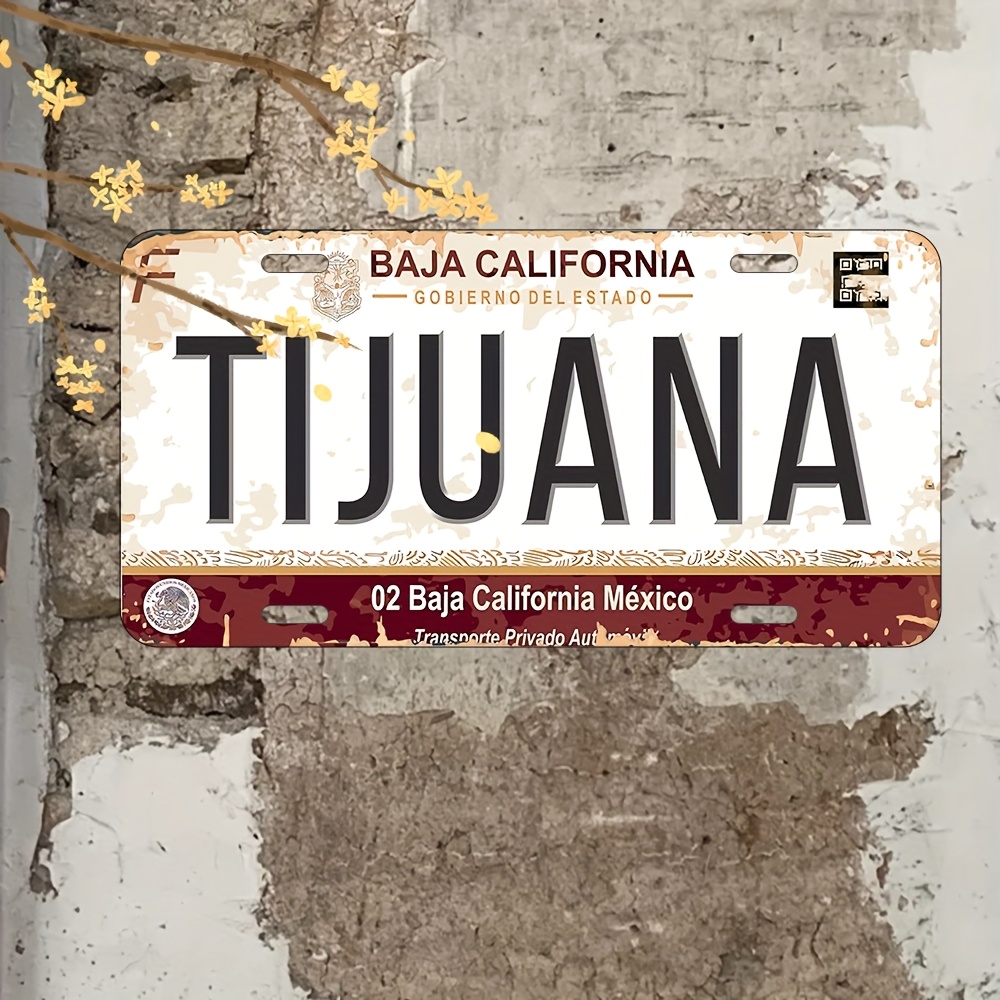 Vintage Collectible Plates - Vintage Mexican License Plate Metal Tin
