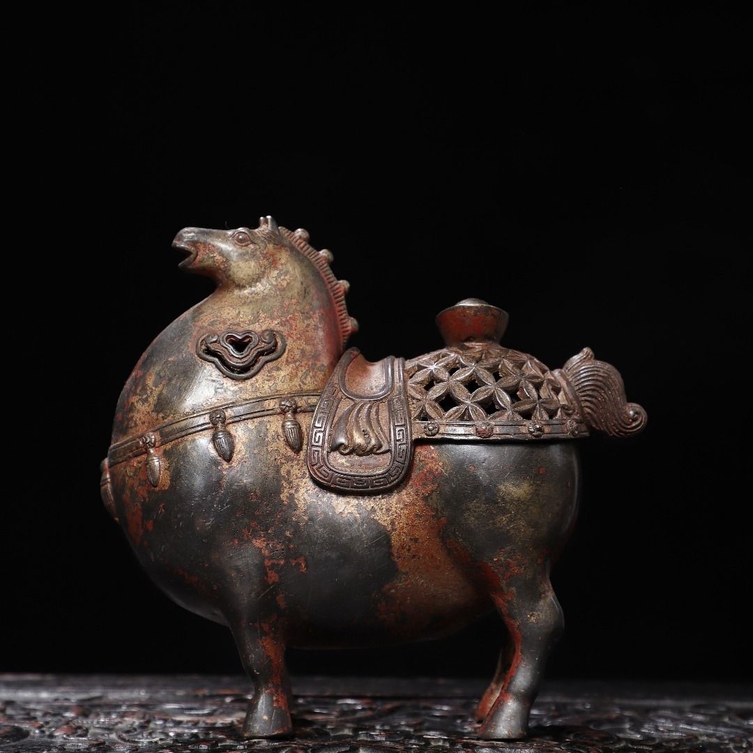 Vintage Collectible Ornaments - Antique Tang Fat Horse Incense Burner