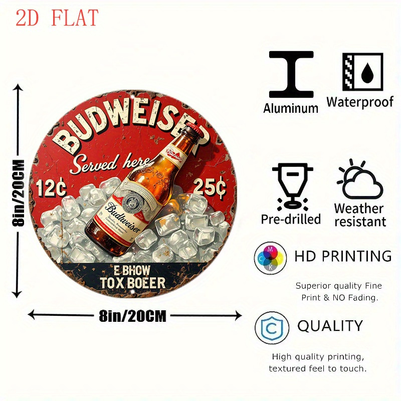 1pc Vintage Beer Logo Metal Wa - Vintage Collectible Plates ulasan dan harga