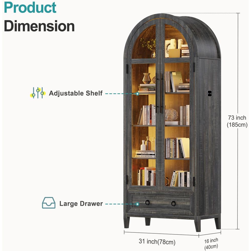 73 Arched Glass Display Cabine - Collectible & Vintage Dolls For Halloween ulasan dan harga