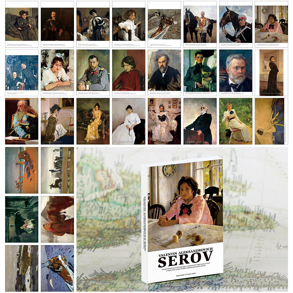 30Pcs Valentin Serov Vintage P - Collectible Vintage Greeting Cards ulasan dan harga