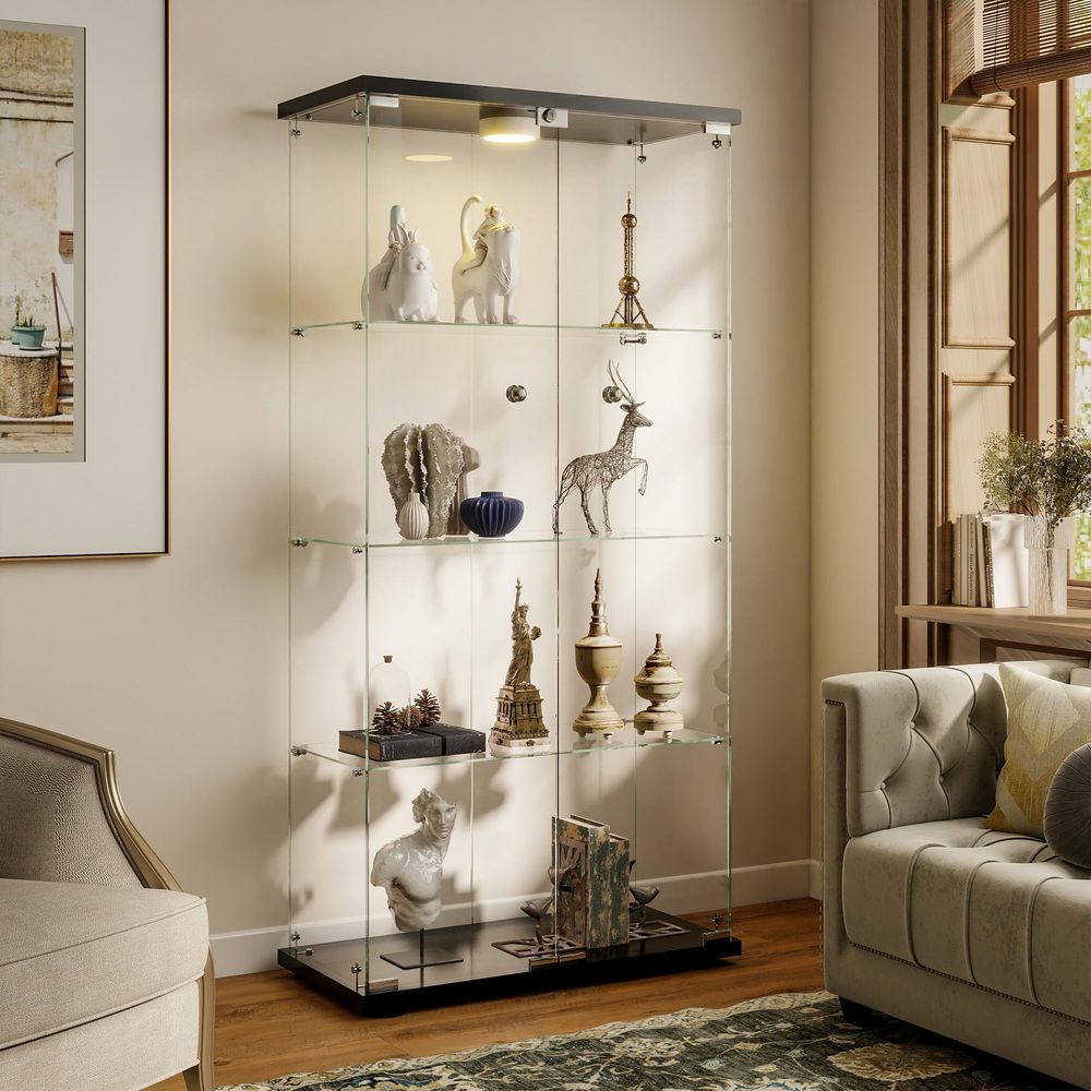 Display Cabinet with LED Light - Collectible & Vintage Dolls For Halloween ulasan dan harga