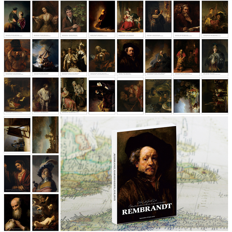 30Pcs Rembrandt Vintage Oil Pa - Collectible Vintage Greeting Cards ulasan dan harga