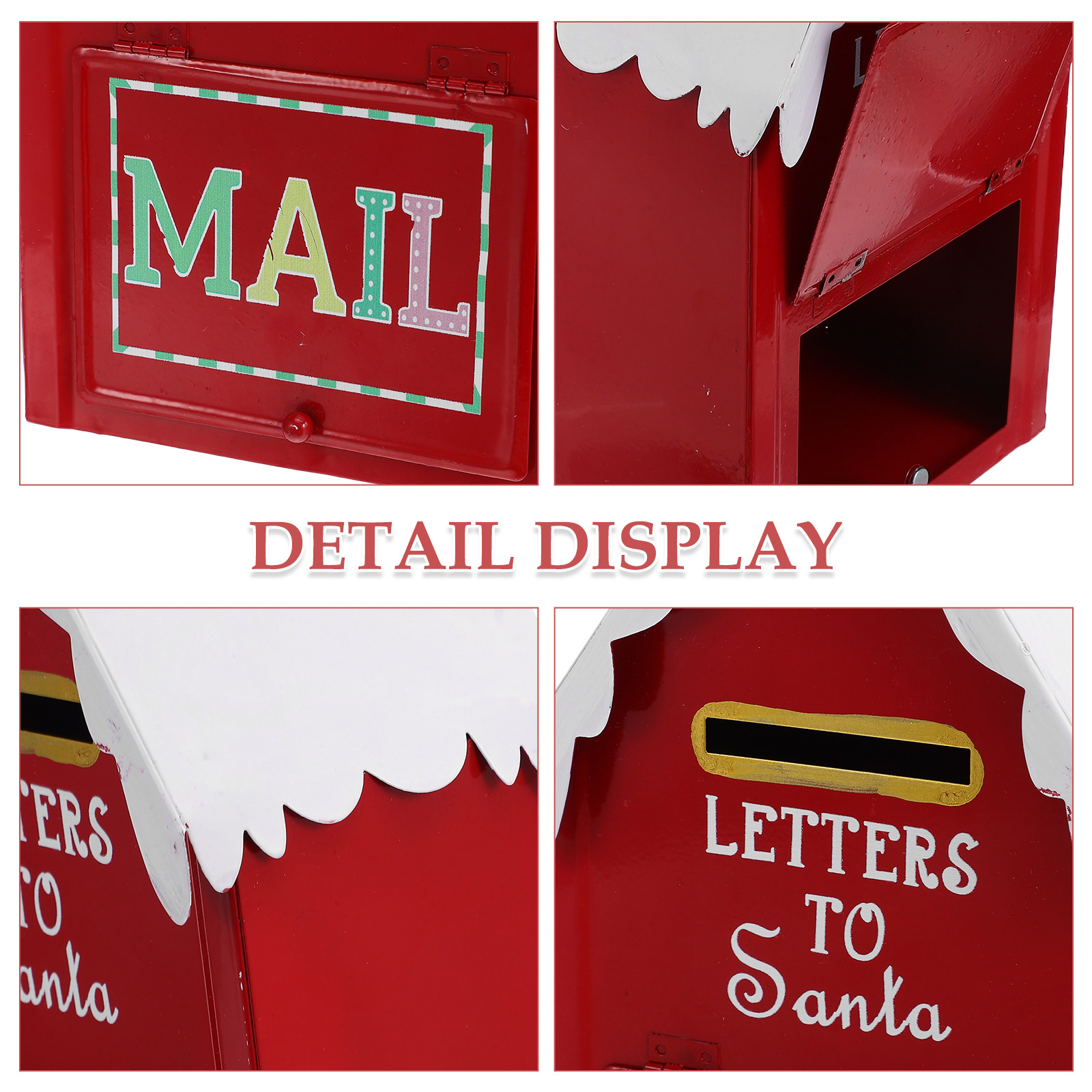 Red Christmas Mailbox Metal Sa - Vintage Collectible Santa ulasan dan harga