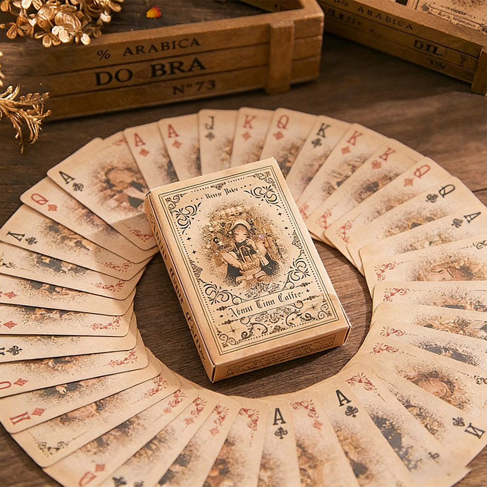 55retro anime girl playing car - Vintage Collectible Playing Cards ulasan dan harga