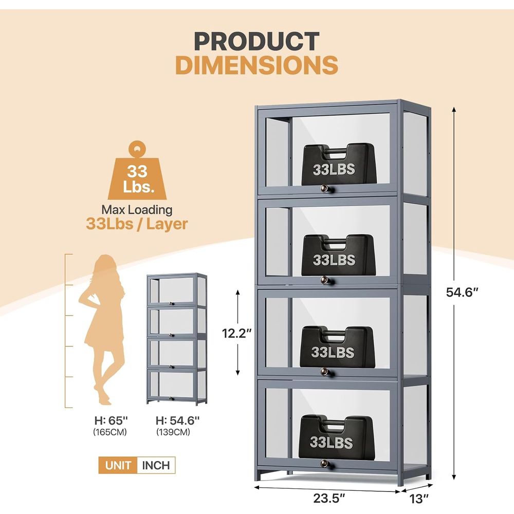 4-Tier Acrylic Display Case fo - Collectible & Vintage Dolls For Halloween ulasan dan harga