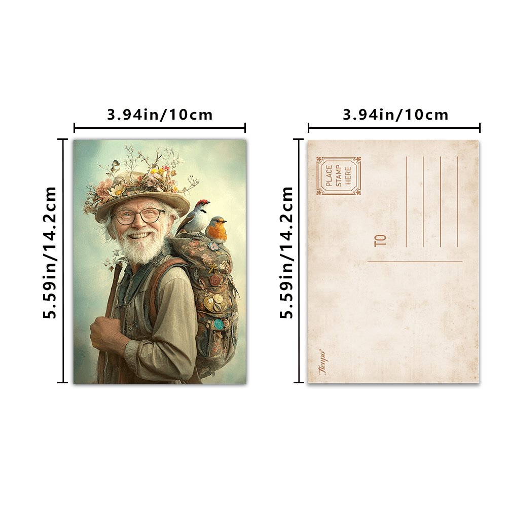 32pcs, vintage cute grandpa, p - Collectible Vintage Greeting Cards ulasan dan harga