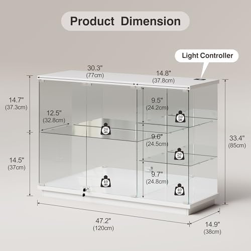 RGB Glass Display Cabinet with - Collectible & Vintage Dolls For Halloween ulasan dan harga