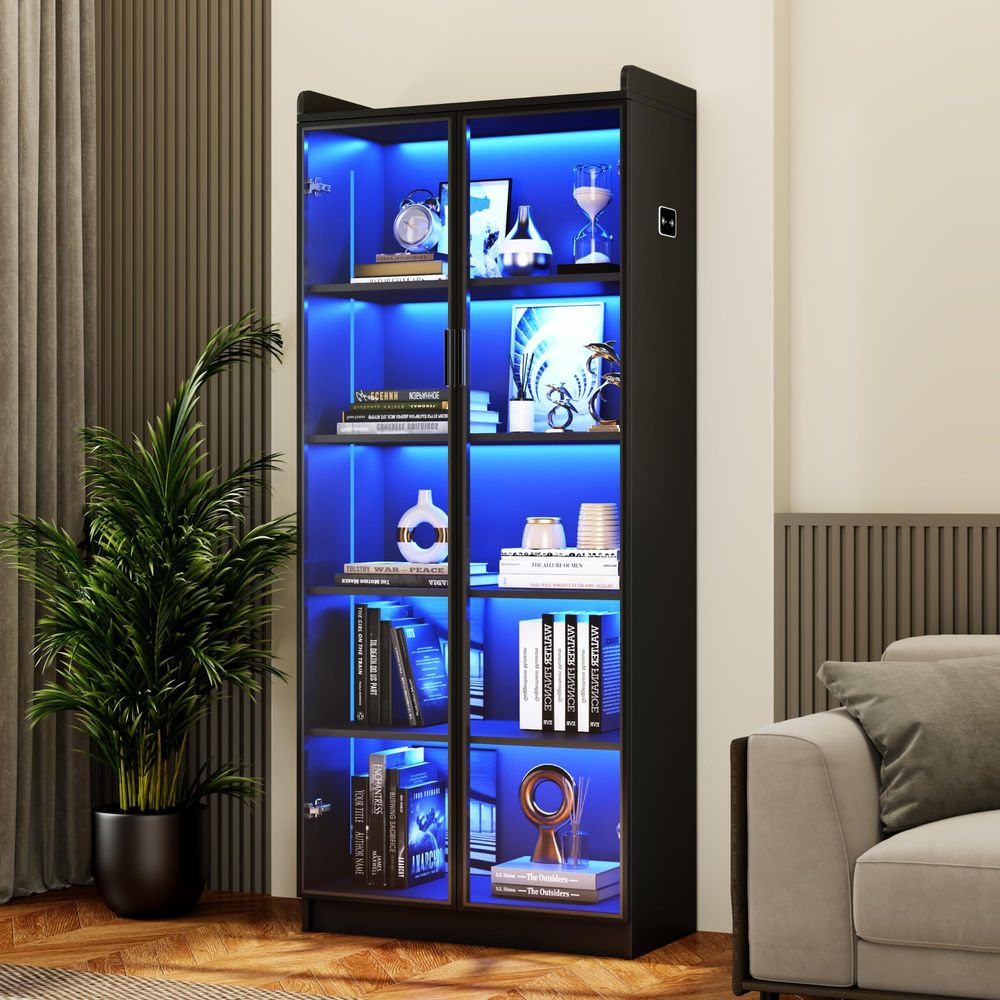 Display Cabinet with Adjustabl - Collectible & Vintage Dolls For Halloween ulasan dan harga