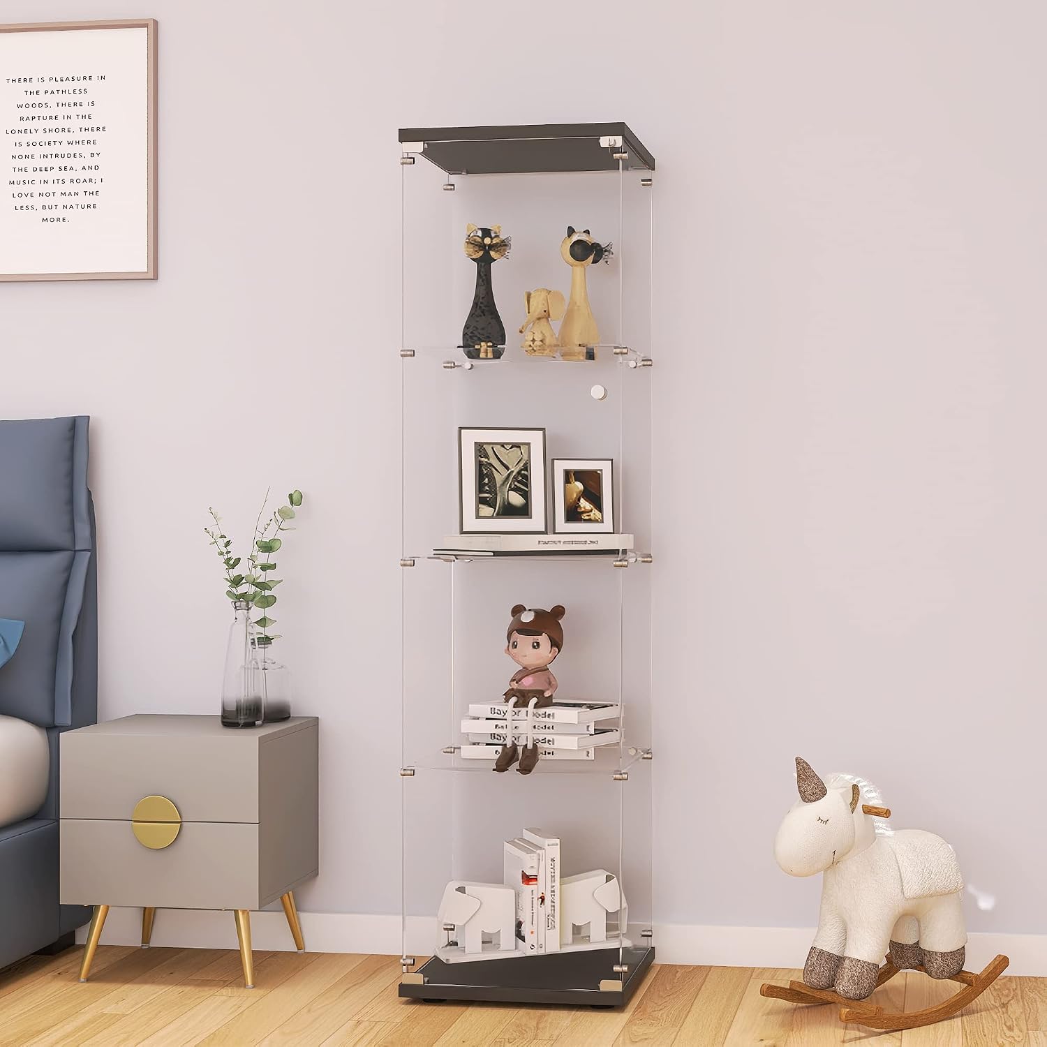 Glass Display Cabinet With Loc - Collectible & Vintage Dolls For Halloween ulasan dan harga