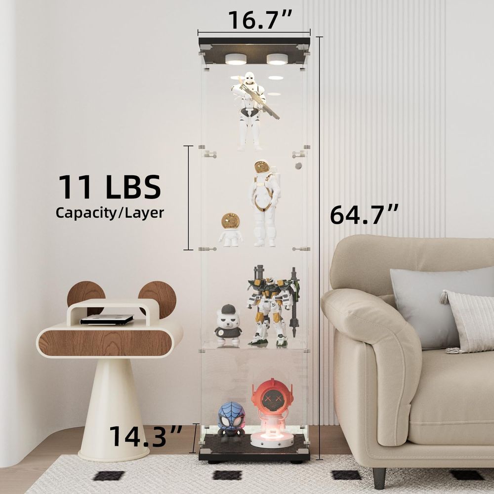 LED-Illuminated Glass Cabinet  - Collectible & Vintage Dolls For Halloween ulasan dan harga