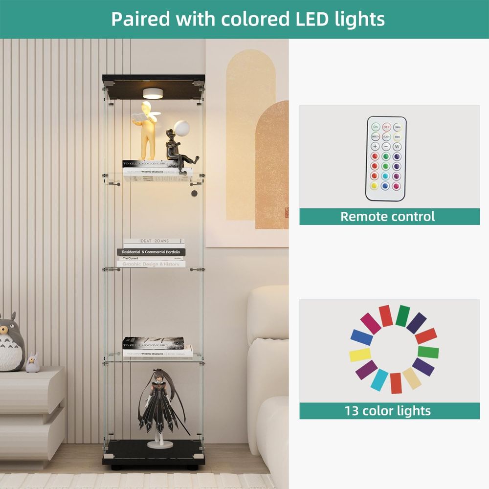 LED-Illuminated Glass Cabinet  - Collectible & Vintage Dolls For Halloween ulasan dan harga