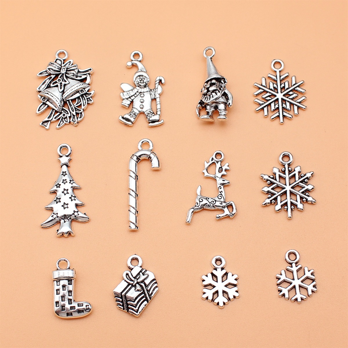12pcs Antique Silver Color Chr - Vintage Collectible Santa ulasan dan harga