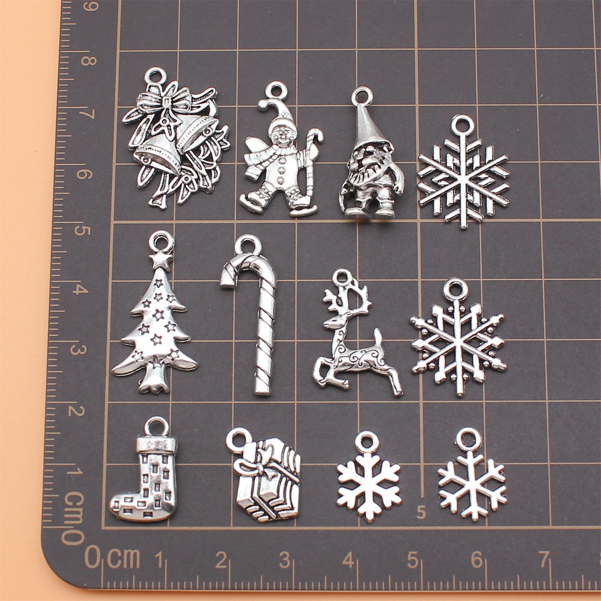 12pcs Antique Silver Color Chr - Vintage Collectible Santa ulasan dan harga
