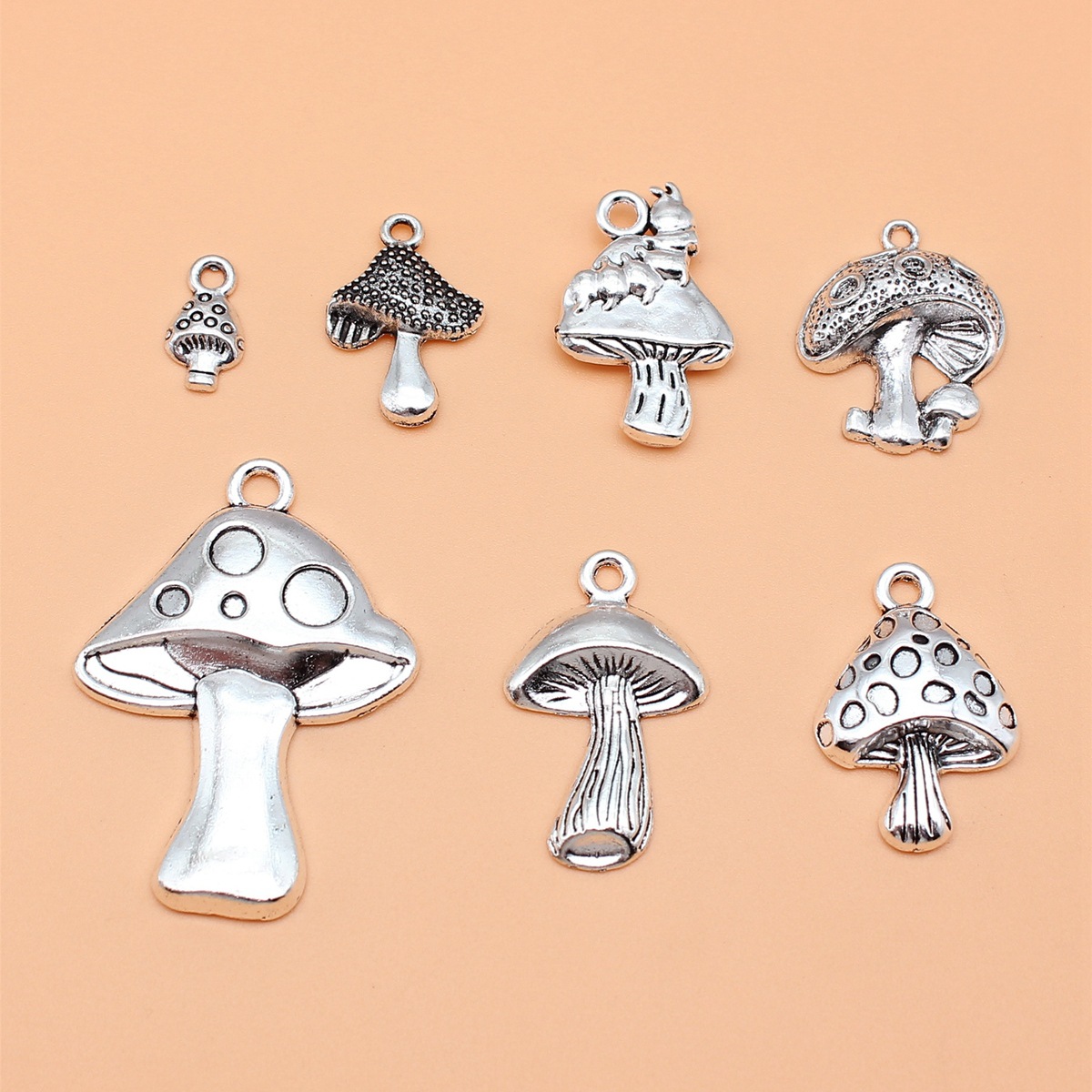 7pcs Antique Silver Color Mush - Vintage Collectible Jewelry ulasan dan harga