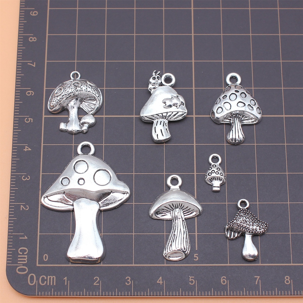 7pcs Antique Silver Color Mush - Vintage Collectible Jewelry ulasan dan harga