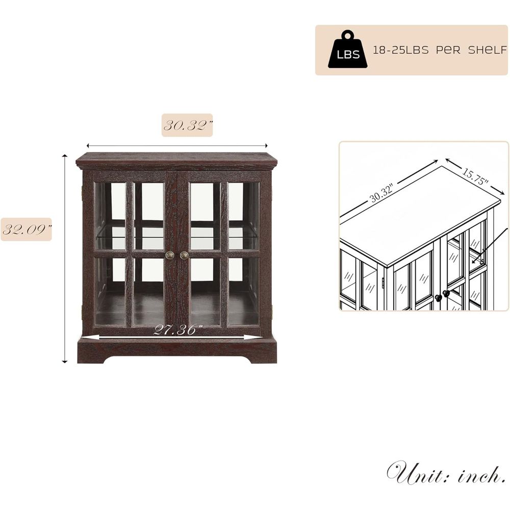 32 High LED-Lit Curio Cabinet  - Collectible & Vintage Dolls For Halloween ulasan dan harga