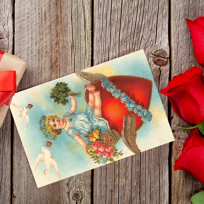 12pcs Valentine's Day Vintage  - Collectible Vintage Greeting Cards ulasan dan harga
