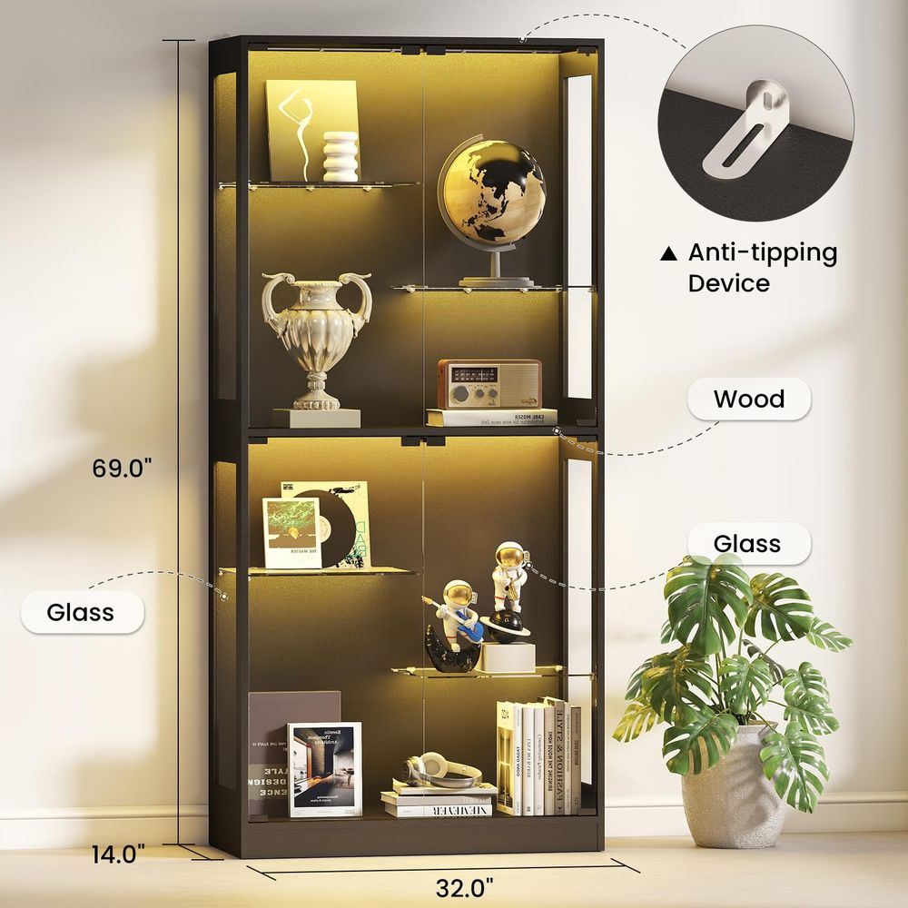 Display Cabinet with Glass Doo - Collectible & Vintage Dolls For Halloween ulasan dan harga