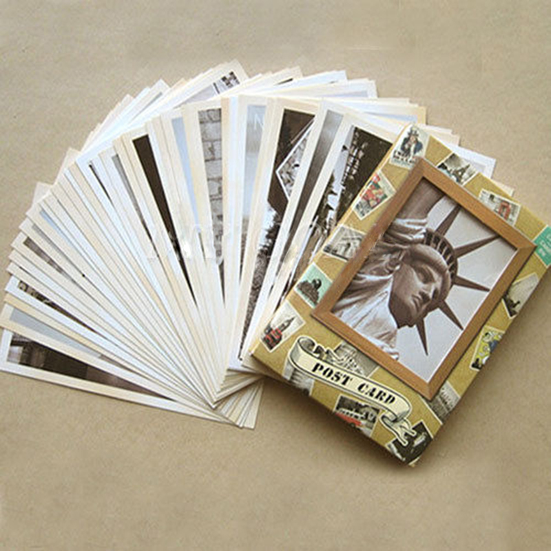 New 32Pcs Vintage Famous Build - Collectible Vintage Greeting Cards ulasan dan harga