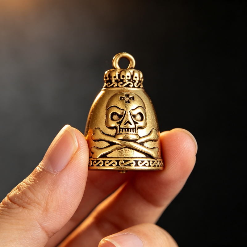 Brass Skull Bell Figurine 3.3c - Vintage Collectible Bells ulasan dan harga