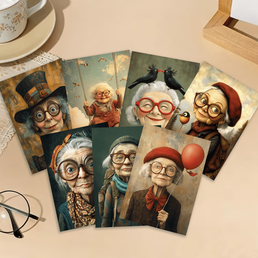 32pcs, vintage cute elderly, p - Collectible Vintage Greeting Cards ulasan dan harga