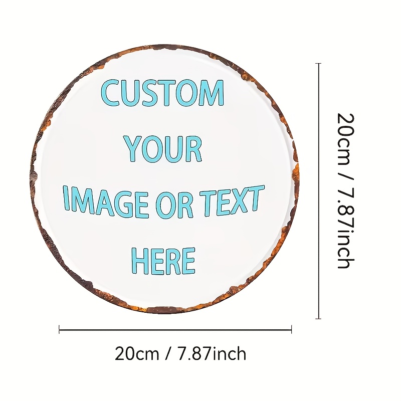 Custom Round Metal Tin Sign, P - Vintage Collectible Plates ulasan dan harga
